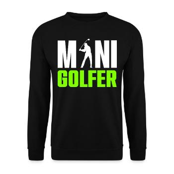 Minigolfer Golf Game Golf Sport Golfer - Unisex Pullover - Schwarz - Vorne - Alina (178cm) & Michal (187cm)