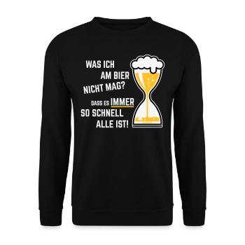 Was Ich Am Bier Nicht Mag? (Sanduhr Bieruhr / 3C) - Unisex Pullover - Schwarz - Vorne - Alina (178cm) & Michal (187cm)