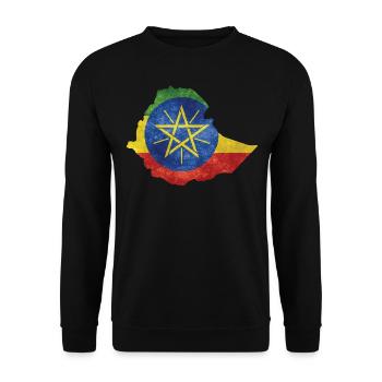 Ethiopia - National border in national flag - Unisex Sweatshirt - black - Front - Alina (178cm) & Michal (187cm)