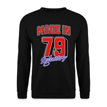 Made in 79 – Design vintage d’anniversaire légendaire - Sweat-shirt Unisexe - noir - Devant - Alina (178cm) & Michal (187cm)