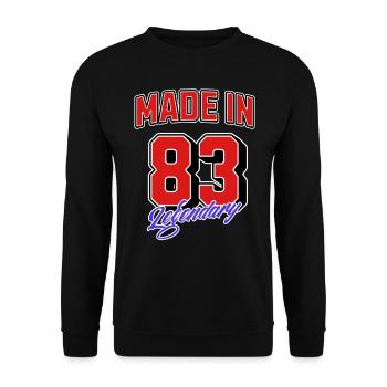 Made in 83 – Legendary Birthday Vintage Design - Unisex Sweatshirt - black - Front - Alina (178cm) & Michal (187cm)
