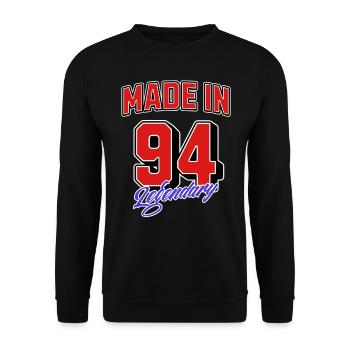 Made in 94 – Design vintage d’anniversaire légendaire - Sweat-shirt Unisexe - noir - Devant - Alina (178cm) & Michal (187cm)