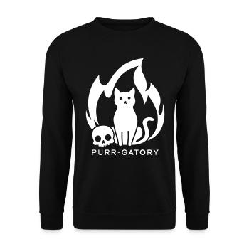 Purr-gatory White - Unisex Sweatshirt - black - Front - Alina (178cm) & Michal (187cm)
