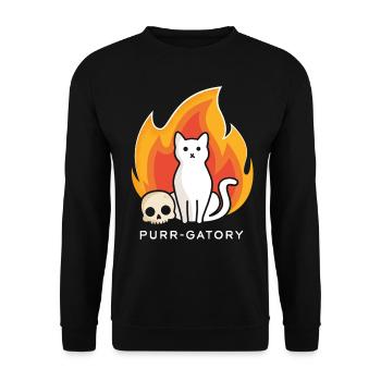 Purr-gatory - Unisex Sweatshirt - black - Front - Alina (178cm) & Michal (187cm)