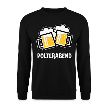 Polterabend (JGA Bier Bayrische Bierkrüge / 3C) - Unisex Pullover - Schwarz - Vorne - Alina (178cm) & Michal (187cm)