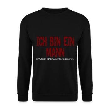 Ich bin ein Mann ich kann Dinge schon vergesseN - Unisex Pullover - Schwarz - Vorne - Alina (178cm) & Michal (187cm)