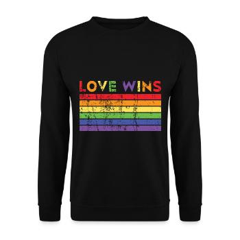 Liebe gewinnt LGBT Homosexuell Transsexuell - Unisex Pullover - Schwarz - Vorne - Alina (178cm) & Michal (187cm)