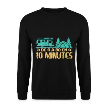 Camping Car Humour Camping Camper - Sweat-shirt Unisexe - noir - Devant - Alina (178cm) & Michal (187cm)