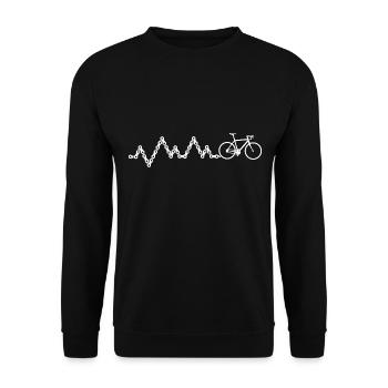 Cyclist heart pressure Humor bike - Unisex Sweatshirt - black - Front - Alina (178cm) & Michal (187cm)