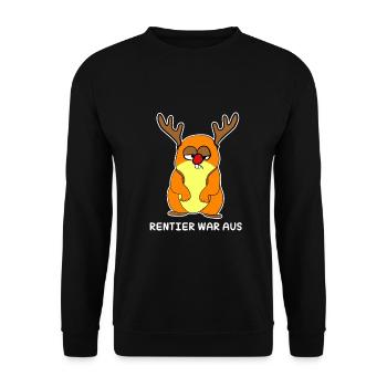 Rentier war aus - Unisex Pullover - Schwarz - Vorne - Alina (178cm) & Michal (187cm)