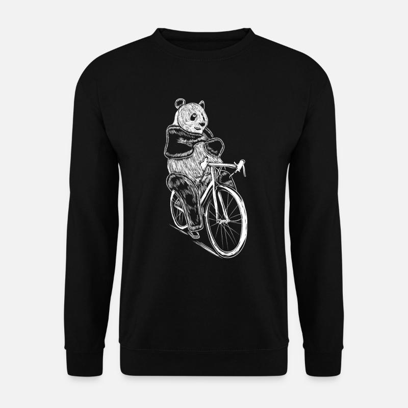 Radfahrender Panda Bär Fahrrad Radfahrer - Unisex Pullover - Schwarz