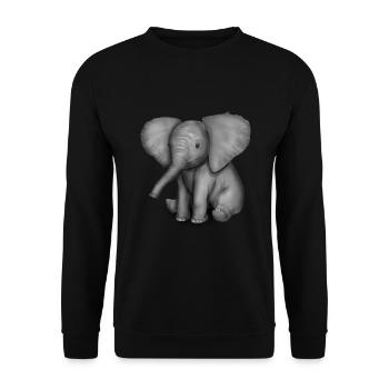 Baby Elefant Bild Elefanten - Unisex Pullover - Schwarz - Vorne - Alina (178cm) & Michal (187cm)