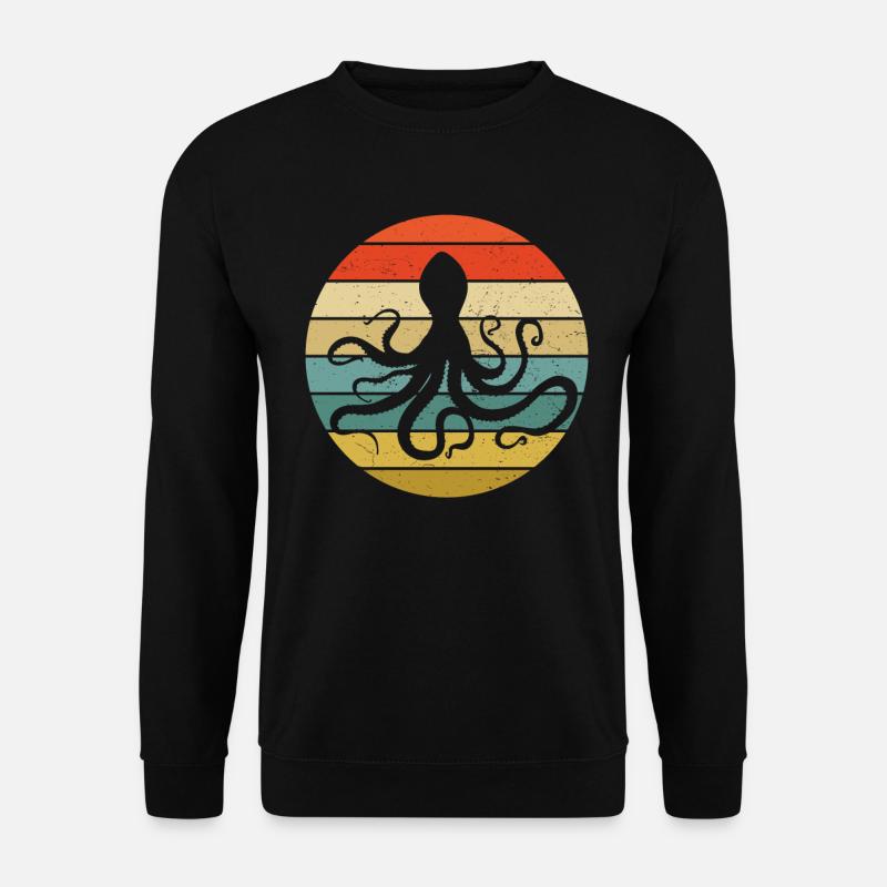 70's Retro Octopus Squid Vintage Octopus Octopus - Unisex Sweatshirt - black
