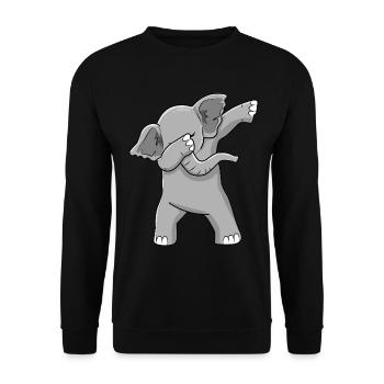 Dabbing elephant Dancing elephant - Unisex Sweatshirt - black - Front - Alina (178cm) & Michal (187cm)