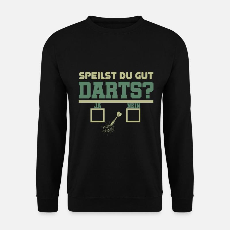 Spielst du Darts? Lustiges Darts Design.(deutsch) - Unisex Pullover - Schwarz
