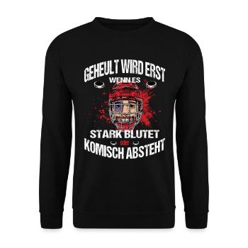 Eishockey Spruch Eishockeyspieler - Unisex Pullover - Schwarz - Vorne - Alina (178cm) & Michal (187cm)