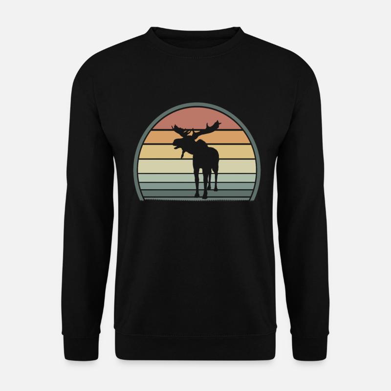Retro moose - Unisex Sweatshirt - black