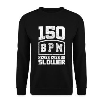 150 BPM Techno Music - Unisex Sweatshirt - black - Front - Alina (178cm) & Michal (187cm)