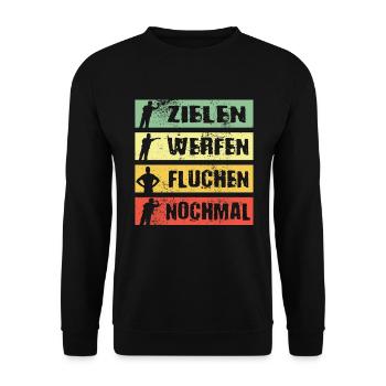 Fléchettes fléchettes visent jeter jurer à nouveau - Sweat-shirt Unisexe - noir - Devant - Alina (178cm) & Michal (187cm)