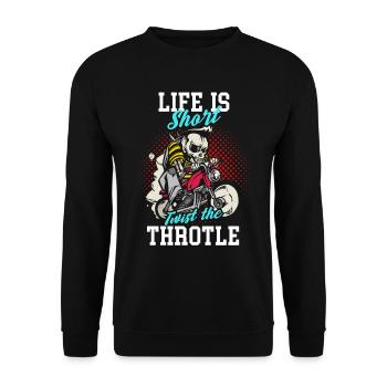 motorcycle - Unisex Sweatshirt - black - Front - Alina (178cm) & Michal (187cm)
