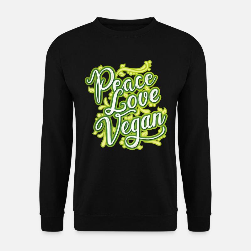 Peace Love Vegan - Unisex Pullover - Schwarz