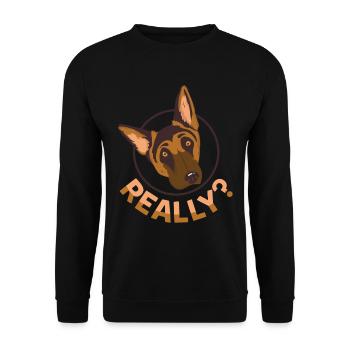 chien - Sweat-shirt Unisexe - noir - Devant - Alina (178cm) & Michal (187cm)