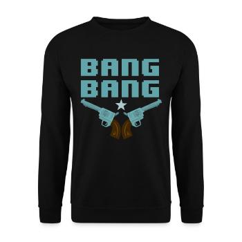 Bang revolver - Unisex Sweatshirt - black - Front - Alina (178cm) & Michal (187cm)