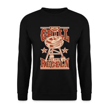 Mein Grill Meine Regeln! - Unisex Pullover - Schwarz - Vorne - Alina (178cm) & Michal (187cm)