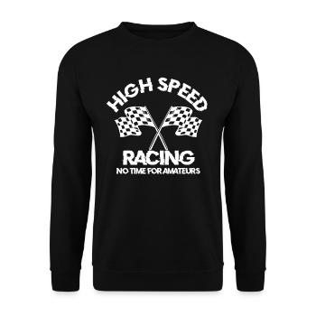 Car racing checkered flag - Unisex Sweatshirt - black - Front - Alina (178cm) & Michal (187cm)