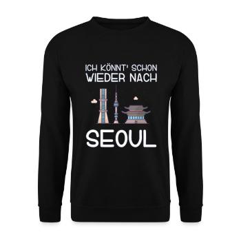 Ich könnt schon wieder nach Seoul - Unisex Pullover - Schwarz - Vorne - Alina (178cm) & Michal (187cm)
