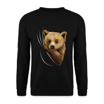 Brown bear from inside bear bear lover gift - Unisex Sweatshirt - black - Front - Alina (178cm) & Michal (187cm)