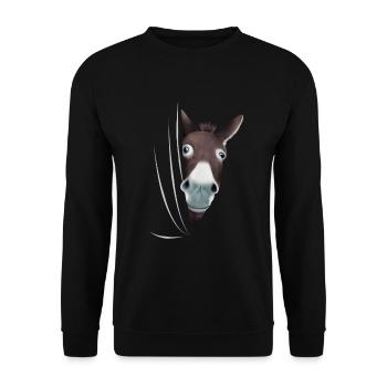 Esel Maultier Eselliebhaber Geschenk - Unisex Pullover - Schwarz - Vorne - Alina (178cm) & Michal (187cm)