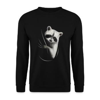 Raccoon Raccoon Raccoon Lover Gift - Unisex Sweatshirt - black - Front - Alina (178cm) & Michal (187cm)