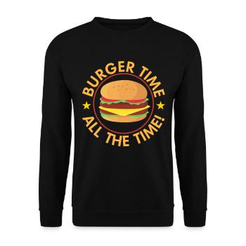 Burger fast food - Unisex Sweatshirt - black - Front - Alina (178cm) & Michal (187cm)