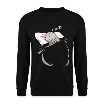 Schlafende und schlumende Robbe - Unisex Pullover - Schwarz - Vorne - Alina (178cm) & Michal (187cm)