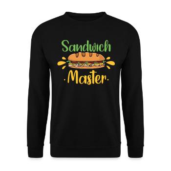 Sandwich Master Liebhaber - Unisex Pullover - Schwarz - Vorne - Alina (178cm) & Michal (187cm)