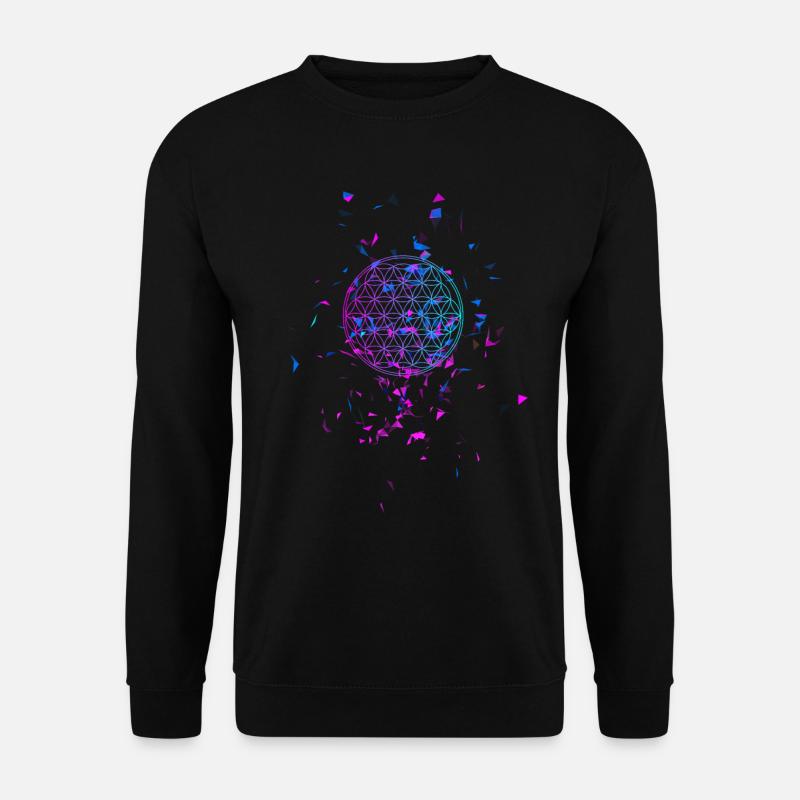 Blume des Lebens aus dem Chaos - Unisex Pullover - Schwarz