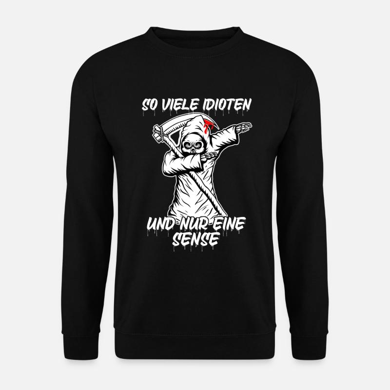 Dabbing Sensenmann Sense Tod Halloween Spruch - Unisex Pullover - Schwarz