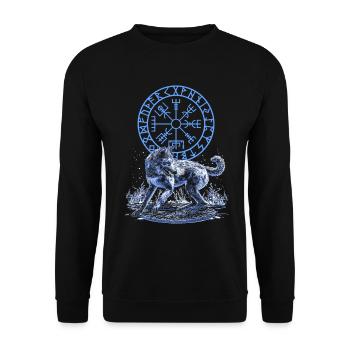 Vegvisir Mieux vaut être un loup d'Odin - Sweat-shirt Unisexe - noir - Devant - Alina (178cm) & Michal (187cm)