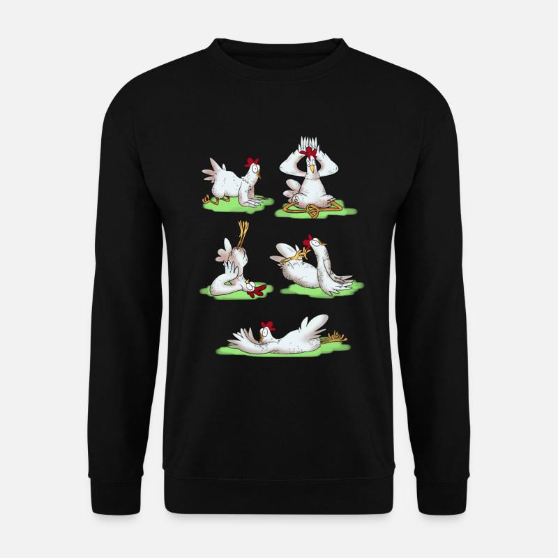 Funny chicken yoga figures - Unisex Sweatshirt - black