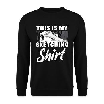 Mein Zeichnen Shirt Otaku Manga Zeichnen Anime - Unisex Pullover - Schwarz - Vorne - Alina (178cm) & Michal (187cm)