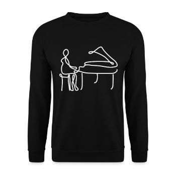 Elegance and harmony Piano player at the piano - Unisex Sweatshirt - black - Front - Alina (178cm) & Michal (187cm)