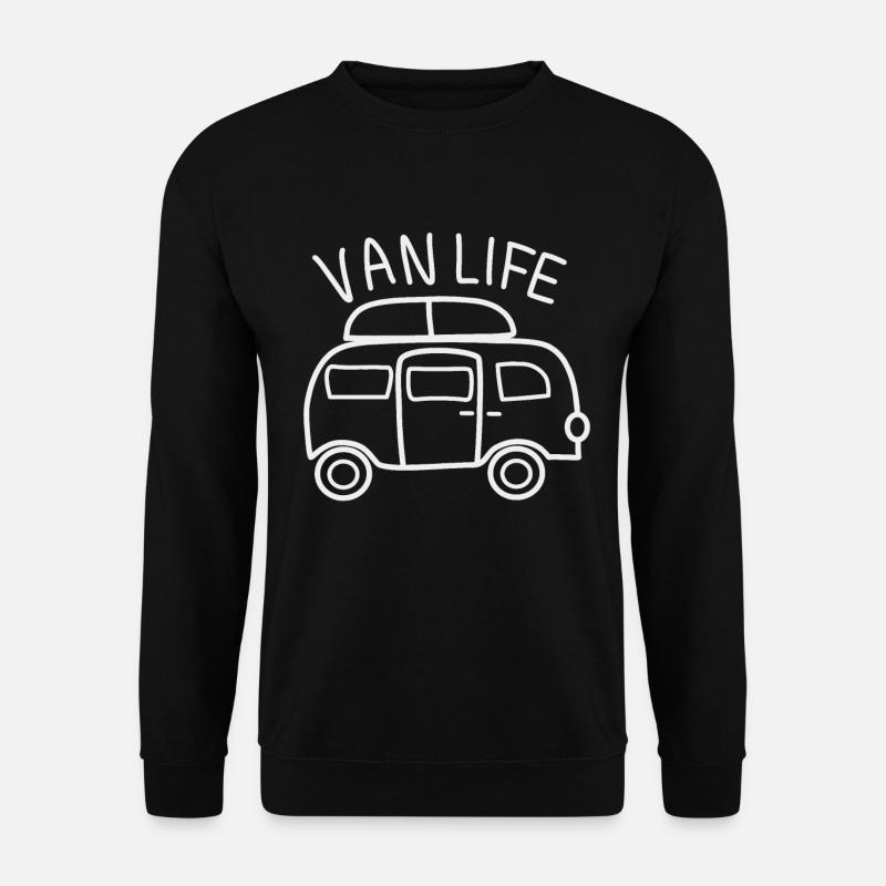 Freiheit und Abenteuer: Camping Leben - Unisex Pullover - Schwarz