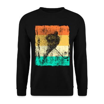 Eishockey Ice Hockey Retro Vintage Design Geschenk - Unisex Pullover - Schwarz - Vorne - Alina (178cm) & Michal (187cm)