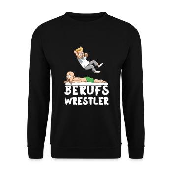 Wrestler Physiothérapeute Wrestler - Sweat-shirt Unisexe - noir - Devant - Alina (178cm) & Michal (187cm)
