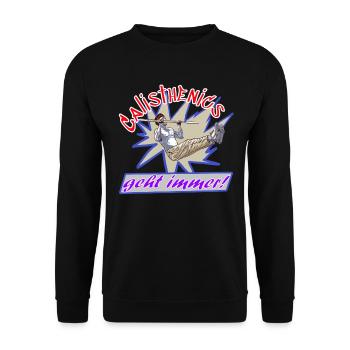 Calisthenics geht immer - Unisex Pullover - Schwarz - Vorne - Alina (178cm) & Michal (187cm)