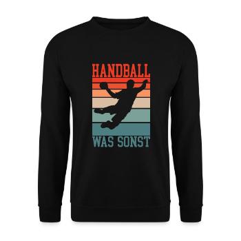 Handball Handballer Handballspieler - Unisex Pullover - Schwarz - Vorne - Alina (178cm) & Michal (187cm)