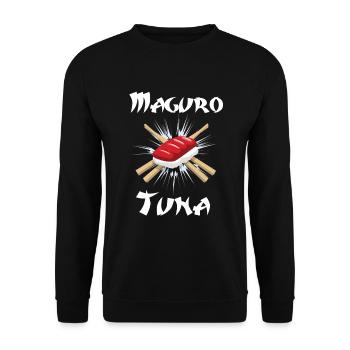 Maguro Tuna Thunfisch I Japanisch Reis Algen Japan - Unisex Pullover - Schwarz - Vorne - Alina (178cm) & Michal (187cm)