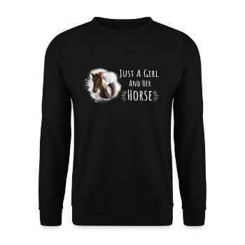 Riding equestrian saying horse girl - Unisex Sweatshirt - black - Front - Alina (178cm) & Michal (187cm)