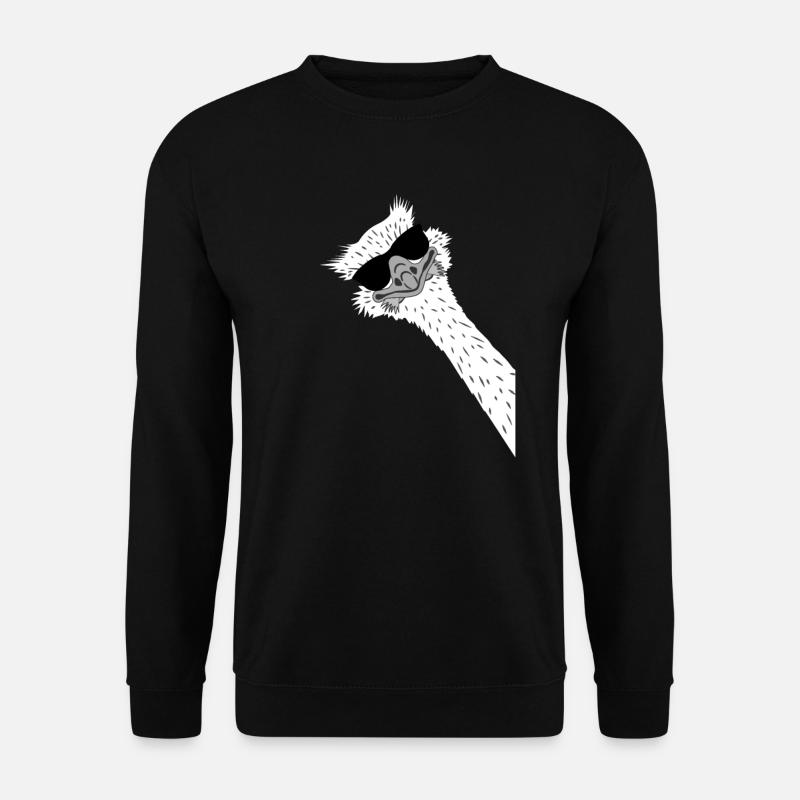 Ostrich ratite with glasses - Unisex Sweatshirt - black